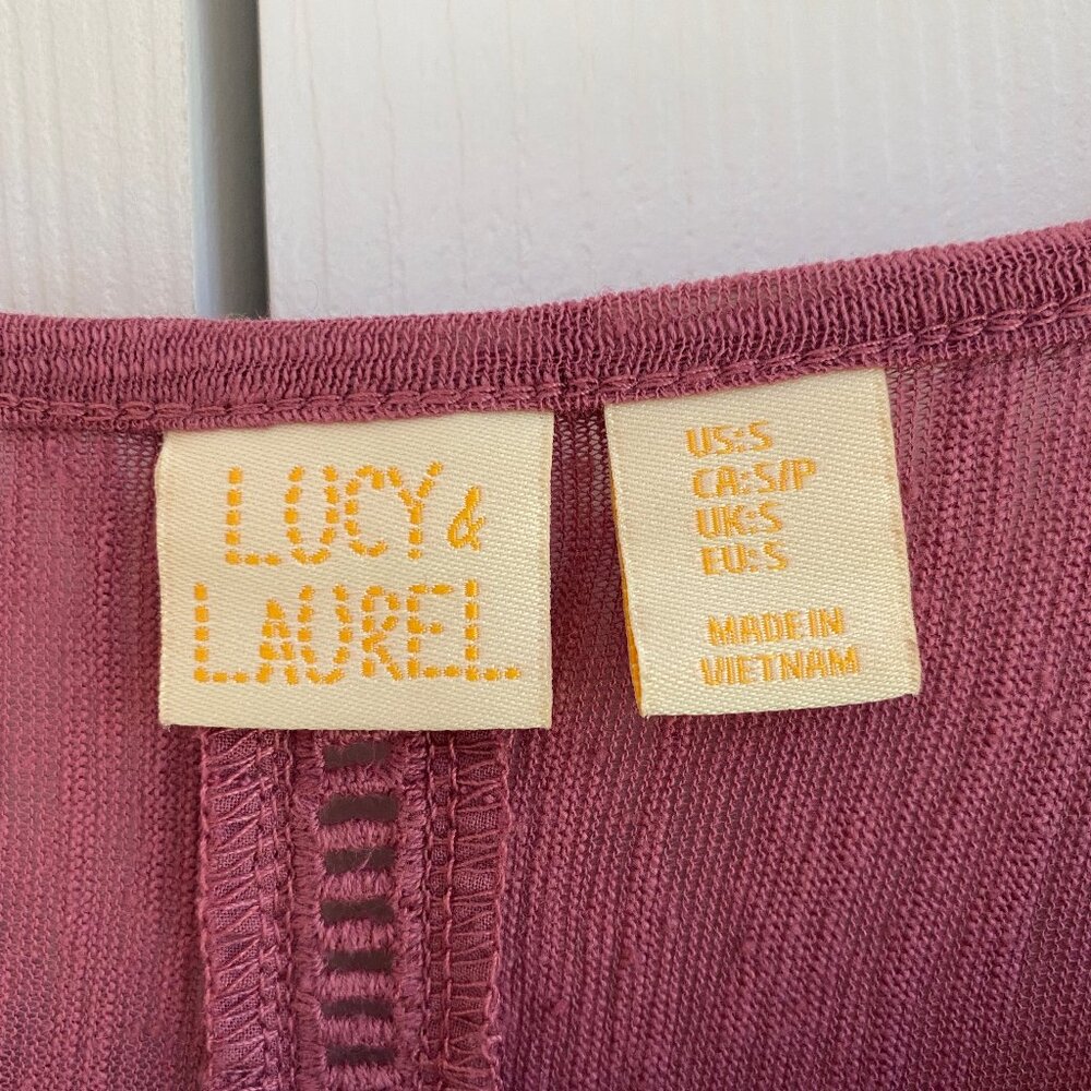 🌼 🌻 🌸 Lucy & Laurel Mauve Tunic Top – Like New – Sz S - Picture 6 of 12